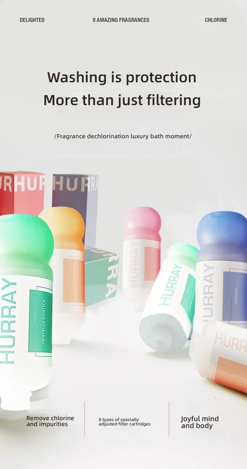 Shower filter contains fragrance, vitamin C softener, hard water purifier to remove residual chlorine, bathroom accessories