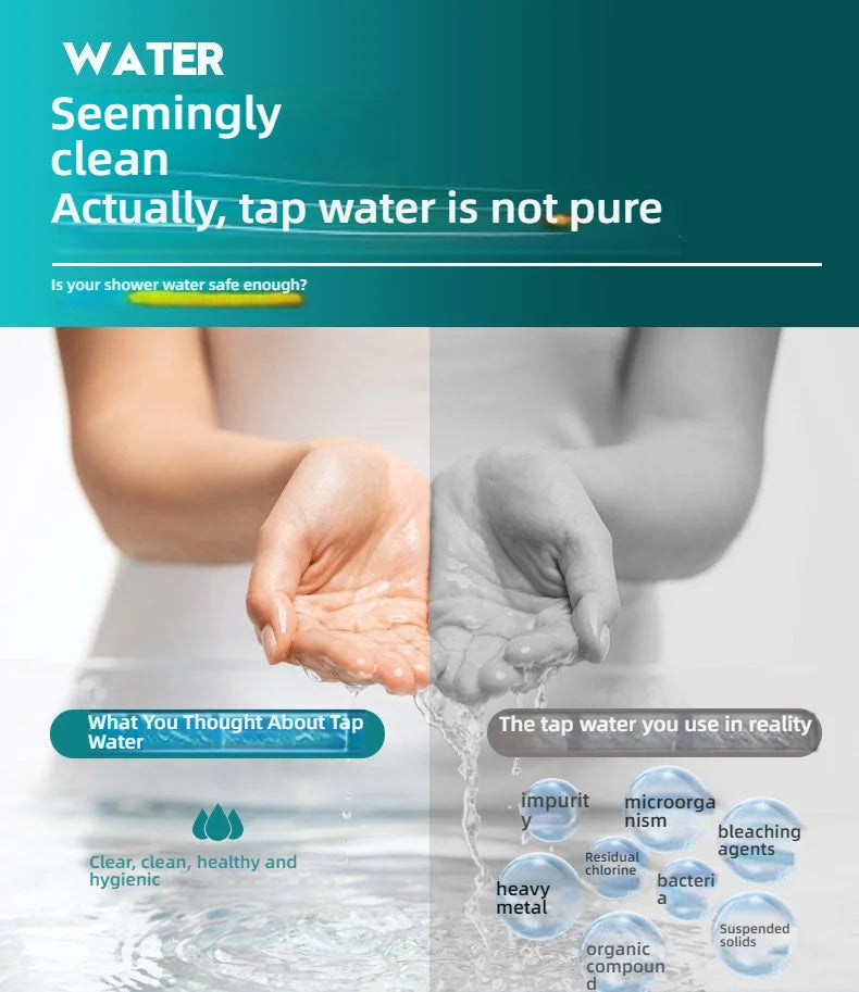 Shower filter contains fragrance, vitamin C softener, hard water purifier to remove residual chlorine, bathroom accessories